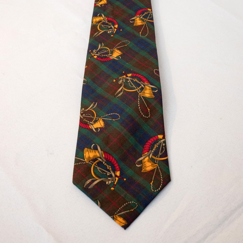Ralph Lauren Polo 100% Silk Italy Plaid USA 56x3